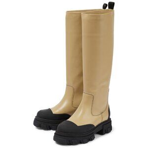 NIB Ganni Leather Cleated Boot